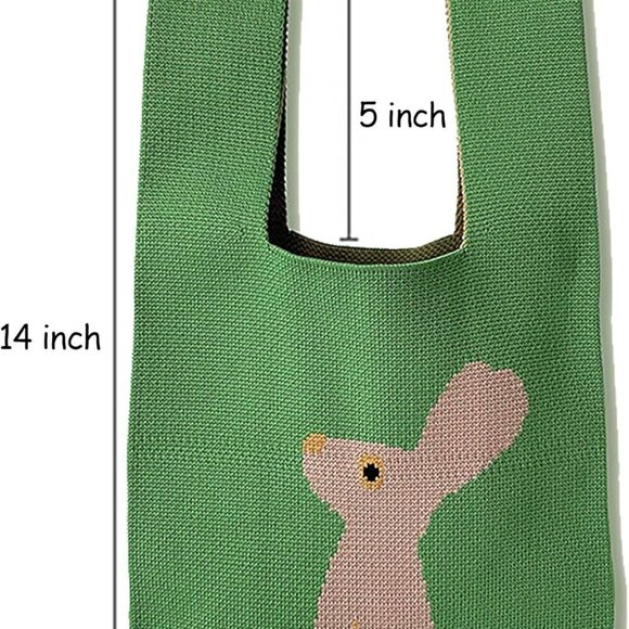 Wrist Handbag Women Crochet Tote Small Woven Shoulder Bag Carry-All - Picture 3 of 6